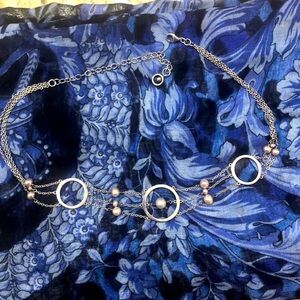 Misaki circles &light pink pearl necklace